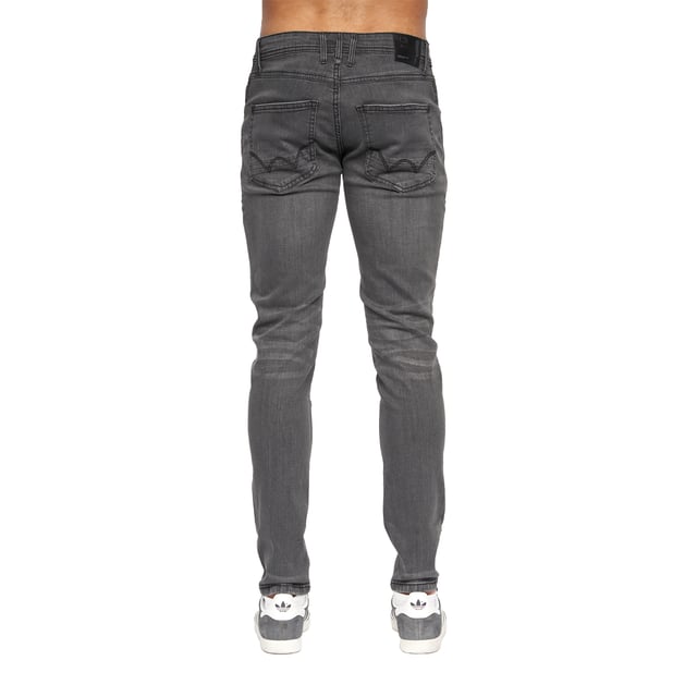 99% Cotton, 1% Elastane. Design: Logo, Ripped. Pockets: 2 Side Pockets, 1 Coin Pocket, 2 Back Pockets. Fastening: Button, Zip Fly. Belt Loops, Branded Buttons, Riveted. Fit: Slim.