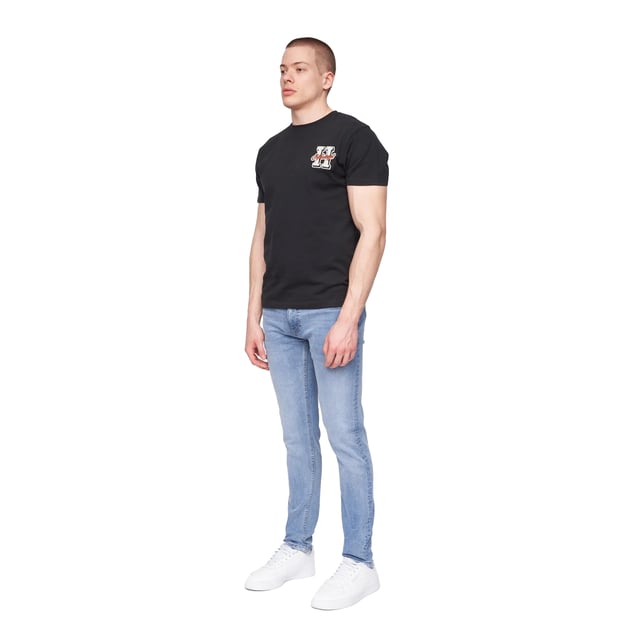 98% Cotton, 2% Elastane. Design: Plain. Pockets: 2 Side Pockets, 1 Coin Pocket, 2 Back Pockets. Fastening: Button, Zip Fly. Belt Loops. Fit: Slim.