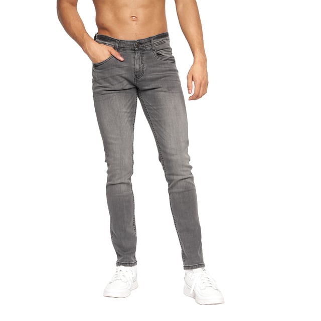 99% Cotton, 1% Elastane. Design: Plain. Pockets: 2 Side Pockets, 2 Back Pockets, 1 Coin Pocket. Fastening: Button, Zip Fly. Belt Loops, Branded Buttons, Woven Patch. Fit: Slim.