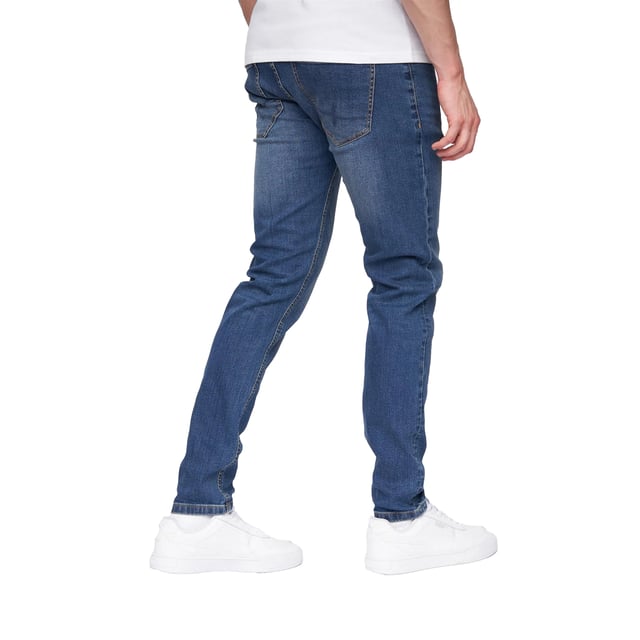 98% Cotton, 2% Elastane. Design: Plain. Pockets: 2 Side Pockets, 1 Coin Pocket, 2 Back Pockets. Fastening: Button, Zip Fly. Belt Loops. Fit: Slim.