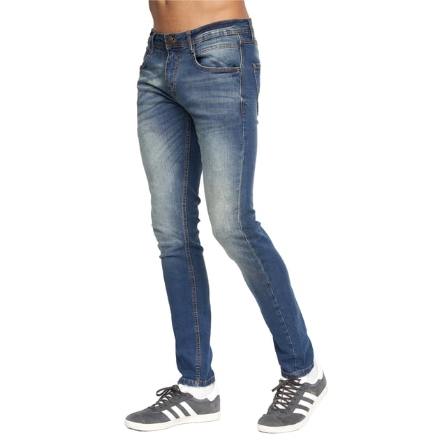 99% Cotton, 1% Elastane. Design: Logo, Ripped. Pockets: 2 Side Pockets, 1 Coin Pocket, 2 Back Pockets. Fastening: Button, Zip Fly. Belt Loops, Branded Buttons, Riveted. Fit: Slim.