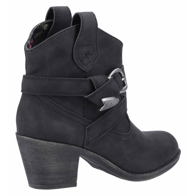 Boven: PU (Polyurethaan). Voering: Textiel. Bevestiging: Gesp, Binnenrits. In reliëf gemaakt, trekkoordje. Grove Hak. Hakhoogte: 6cm. Snijding: Mid Cut. Stiksel: Accenten. Ontwerp: Eenvoudig. Teenstijl: Rond.
