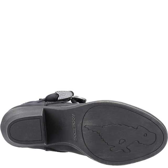 Upper: Faux Suede, PU (Polyurethane). Lining: Textile. Outsole: Arched. Fastening: Ankle Straps, Buckle, Zip. Wrap Around Strap. Chunky Heel. Heel Height: 60mm. Cut: Ankle High. Design: Logo. Toe Style: Almond.