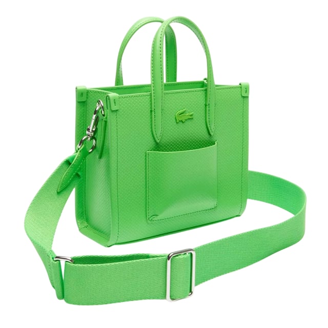Material: Leather. Length: 19cm. Height: 16.5cm. Strap Length: 120cm. Depth: 8cm. Pockets: 1 Front Pocket, 1 Internal Pocket. Compartments: 1 Main Compartment. Adjustable Shoulder Strap, Carry Handles. Design: Logo, Textured.