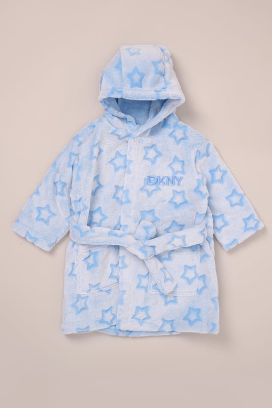 Wrap them up in comfort with this super-soft fleece robe from DKNY, made from lightweight coral fleece that's perfect for warmer months. Ideal for post-bath snuggles or early morning routines, it features a soft belt tie and an easy, relaxed fit. A must-have for Spring/Summer cosiness.