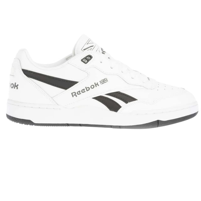 Reebok - Herren/Damen Unisex Sneaker "BB 4000 II", Leder (Weiß/Schwarz) Obermaterial: Leder. Marke: Reebok. Futterstoff: Stoff. Mittelsohle: EVA (Ethyl-Vinylacetat). Laufsohle: Cupsohle, Gummi. Ösen: 5. TPU Ösen. Absatz: Flach. niedrig geschnitten. Design: Logo, Seitenstreifen. Zehenstil: Rund. Zum Schnüren.