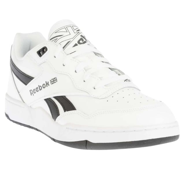 Reebok - Herren/Damen Unisex Sneaker "BB 4000 II", Leder (Weiß/Schwarz) Obermaterial: Leder. Marke: Reebok. Futterstoff: Stoff. Mittelsohle: EVA (Ethyl-Vinylacetat). Laufsohle: Cupsohle, Gummi. Ösen: 5. TPU Ösen. Absatz: Flach. niedrig geschnitten. Design: Logo, Seitenstreifen. Zehenstil: Rund. Zum Schnüren.