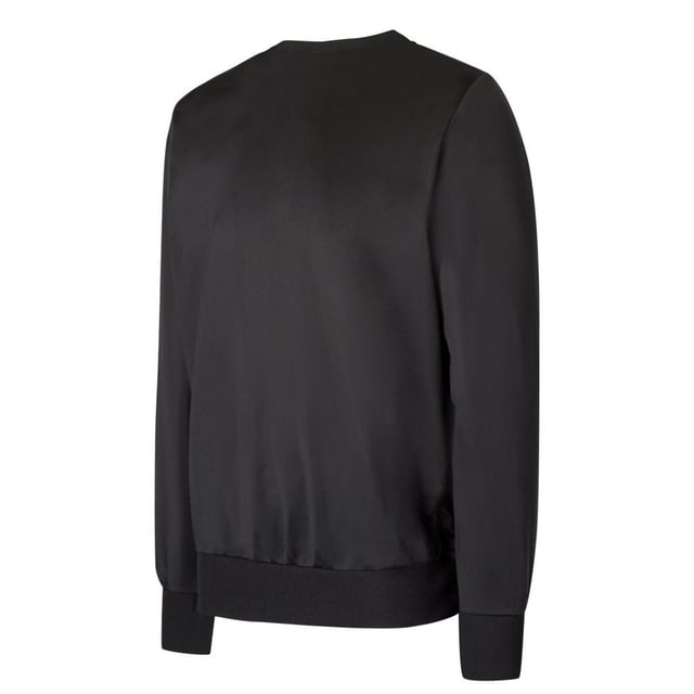Fabric: Elastane, French Terry, Polyester. Design: Stacked Logo. Contrast Shoulders, Loop Back, Side Panels. Hem: Ribbed. Neckline: Crew Neck, Ribbed Collar. Sleeve-Type: Long-Sleeved. Cuff: Ribbed. Fastening: Pull Over.