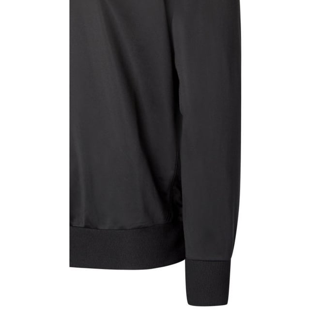 Fabric: Elastane, French Terry, Polyester. Design: Stacked Logo. Contrast Shoulders, Loop Back, Side Panels. Hem: Ribbed. Neckline: Crew Neck, Ribbed Collar. Sleeve-Type: Long-Sleeved. Cuff: Ribbed. Fastening: Pull Over.