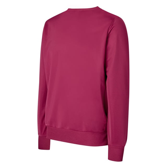 Fabric: Elastane, French Terry, Polyester. Design: Stacked Logo. Contrast Shoulders, Loop Back, Side Panels. Hem: Ribbed. Neckline: Crew Neck, Ribbed Collar. Sleeve-Type: Long-Sleeved. Cuff: Ribbed. Fastening: Pull Over.