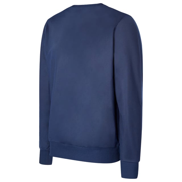 Fabric: Elastane, French Terry, Polyester. Design: Stacked Logo. Contrast Shoulders, Loop Back, Side Panels. Hem: Ribbed. Neckline: Crew Neck, Ribbed Collar. Sleeve-Type: Long-Sleeved. Cuff: Ribbed. Fastening: Pull Over.