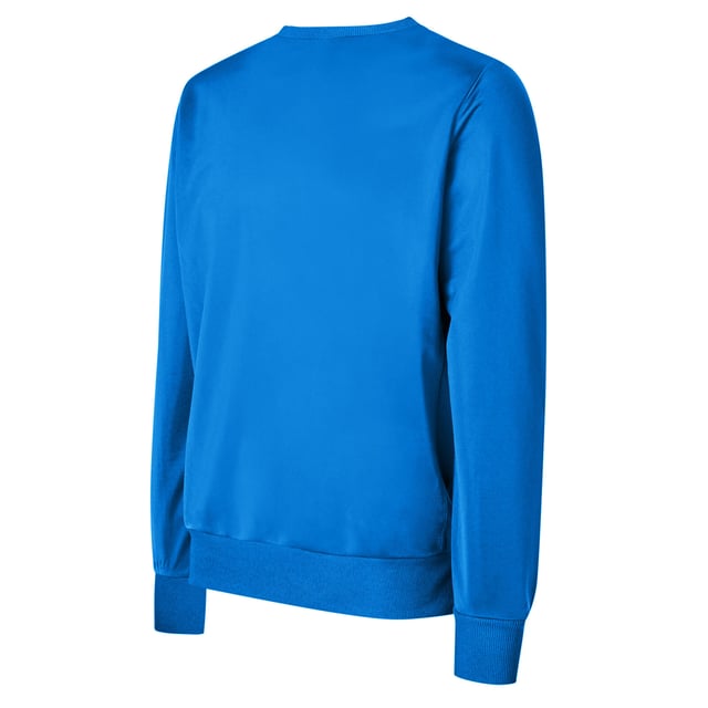 Fabric: Elastane, French Terry, Polyester. Design: Stacked Logo. Contrast Shoulders, Loop Back, Side Panels. Hem: Ribbed. Neckline: Crew Neck, Ribbed Collar. Sleeve-Type: Long-Sleeved. Cuff: Ribbed. Fastening: Pull Over.