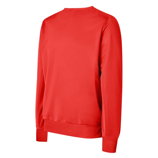 Fabric: Elastane, French Terry, Polyester. Design: Stacked Logo. Contrast Shoulders, Loop Back, Side Panels. Hem: Ribbed. Neckline: Crew Neck, Ribbed Collar. Sleeve-Type: Long-Sleeved. Cuff: Ribbed. Fastening: Pull Over.