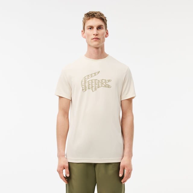 Ultra Dry Piqué Tennis T-shirt Recycled polyester ripstop piqué Regular  straight cut Timeless crew neck Monogram inspired by the Lacoste archives Silicone crocodile on breast