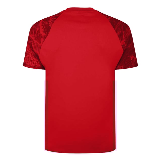 Umbro - "Atlas" Trikot für Herren (Zinnoberrot/Kirschrot) 100% Polyester. Gewebetechnik: Atmungsaktiv, Leicht. Gewebe: Trikot, Micro-Polyester. Design: Grafikdruck, Logo. Passform: Regulär. Rundhalsausschnitt, gerippt. Raglanärmel, Kurzärmlig.