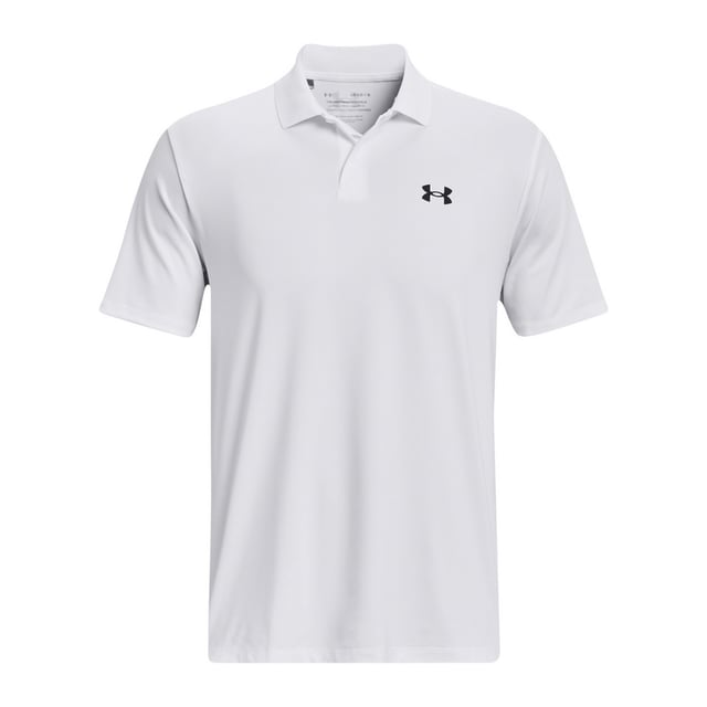 Under Armour - Poloshirt für Herren (Weiß) 93% Polyester, 7% Elastan. Gewebetechnik: Sicher gegen Knicken, Pillingfrei, Atmungsaktiv, Leicht, Feuchtigkeitsabweisend, Schnell trocknend, Kein Fadenziehen, Weich. Gewebe: 4-fache Dehnrichtung. Design: Logo, Unifarben. Knopfleiste mit zwei Knöpfen, Niedrigprofil Knöpfe, Strukturiert. flacher Strickkragen, gerippt, Schaftrand zum Umklappen. Kurzärmlig. UV-Schutzfaktor: UPF 40. S: 90,17 cm. M: 102 cm. L: 112 cm. XL: 121,92 cm. XXL: 132 cm. 3XL: 137 cm.