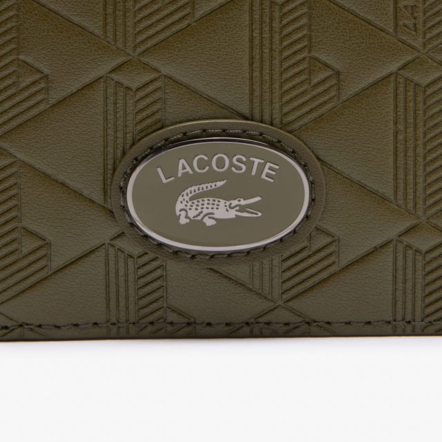 Nomogramme Compact Leather Billfold Dimensions: L3.9 x H3.94 x D0.4 - L10 x H10.5 x D1.8 cm Outer in monogrammed  textured leather 6 card slots Plate with crocodile on front