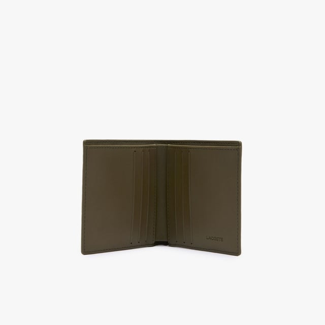 Nomogramme Compact Leather Billfold Dimensions: L3.9 x H3.94 x D0.4 - L10 x H10.5 x D1.8 cm Outer in monogrammed  textured leather 6 card slots Plate with crocodile on front