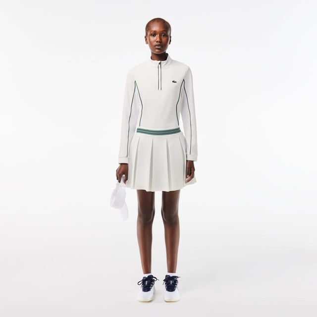 Womens Lacoste SPORT Slim Fit Contrast Sleeve Sport SweatshirtThis layering sweatshirt from Lacoste  sporting experts since 1933  is perfect for tennis or golf. Made from stretch jersey for maximum freedom of movement  with Ultra Dry technology and an anti-UV finish to keep you comfortable and protected. An elegant take on an essential design.- Recycled polyester made from manufacturing offcuts - Slim  fitted cut- Quick drying- Tested by professional players- Silicone crocodile on bust- Slim Fit- Polyester (96%)  Elastane (4%)  Machine washable.- Ref: SF1962-737
