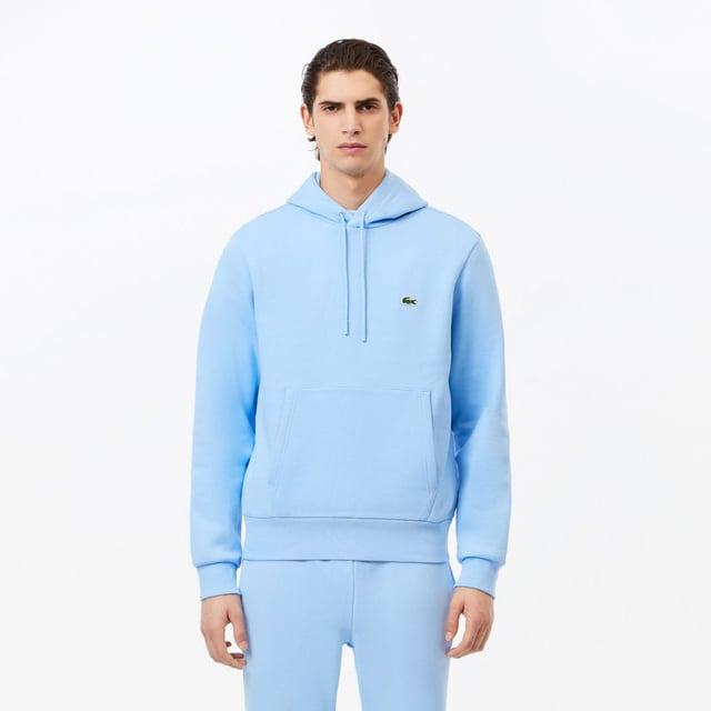 Fleece Hoodie Organic brushed cotton and recycled polyester Classic fit for natural ease Kangaroo pocket Jersey-lined hood Embroidered crocodile on chest