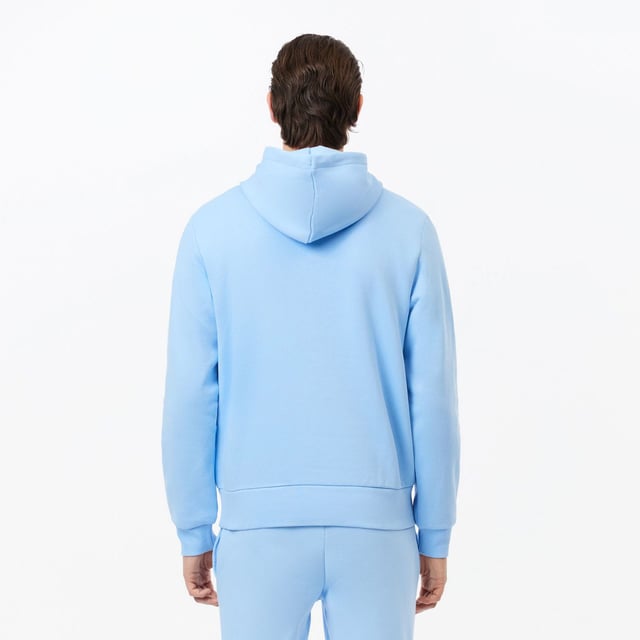 Fleece Hoodie Organic brushed cotton and recycled polyester Classic fit for natural ease Kangaroo pocket Jersey-lined hood Embroidered crocodile on chest