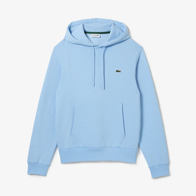 Fleece Hoodie Organic brushed cotton and recycled polyester Classic fit for natural ease Kangaroo pocket Jersey-lined hood Embroidered crocodile on chest