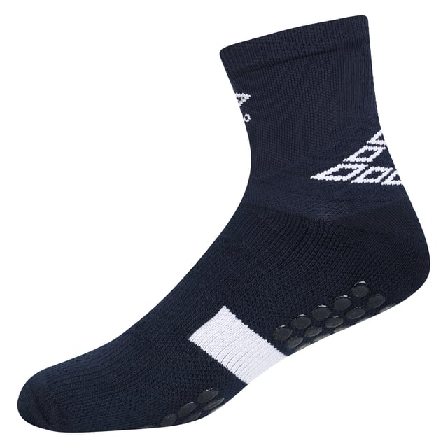 70% Cotton, 20% Nylon, 10% Elastane. Design: Contrast Detail, Logo. Offset Side Seams. Fabric Technology: Premgripp. Anti-Blister, Dual Density Footbed, Elasticated Foot, Padded Ankle. Gripped, Integrated. Cut: Mid Calf.