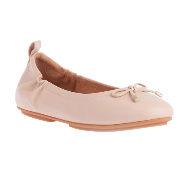 Upper: Leather. Outsole: Rubber, Slip Resistant. Fabric Technology: Dynamicush Technology. Anatomically Shaped Footbed. Flat. Cut: Low. Design: Bow. Toe Style: Round. Fastening: Slip-on.
