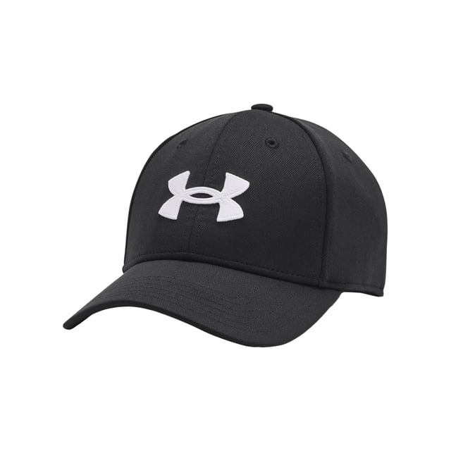 Under Armour - "Blitzing" Kappe (Schwarz/Weiß) 100% Polyester. Gewebetechnik: Atmungsaktiv, HeatGear, Feuchtigkeitsabweisend, Stretch. Marke: Under Armour. Gewebe: Jerseyware. Design: bestickt, Logo. 6-reihiges Nähen, Oben mit Knopf, Abgerundeter Kopf, Stretch-Schweißband, Mit umstickten Ösenlöchern, Niedriges Profil, Festes Vorderteil. Passform: Klassisch. Supersoft, Strukturiert.