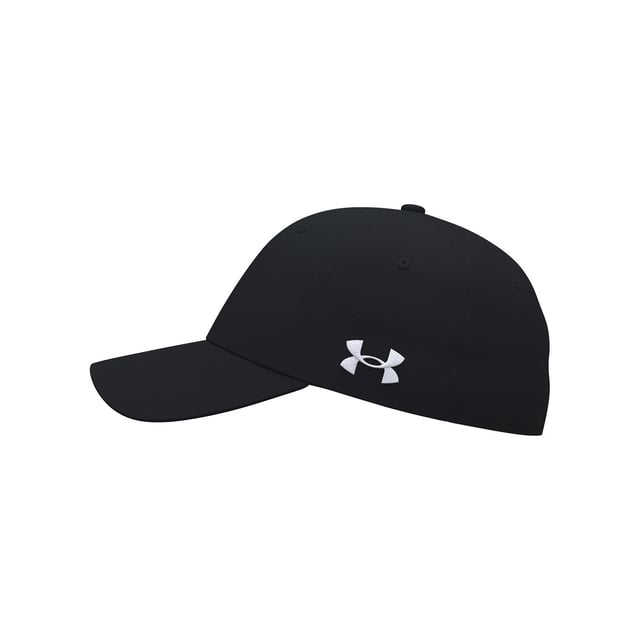 100% Polyester. Fabric: Knitted, Soft Touch, Stretch. Design: Embroidered, Logo, Textured. 5 Eyelets, 6 Row Stitching, Button at Top, Curved Brim, Elasticated Sweatband. Fabric Technology: Breathable, HeatGear, Moisture Wicking.
