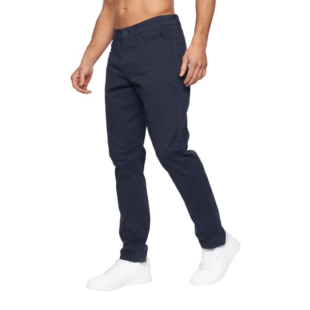 98% Cotton, 2% Elastane. Fabric: Canvas. Design: Plain. Fastening: Button, Zip Fly. Fabric Technology: Lightweight, Stretch. Belt Loops, DTM Buttons, Topstitched. Pockets: 2 Side Pockets, 2 Back Pockets, 1 Coin Pocket. Fit: Slim.