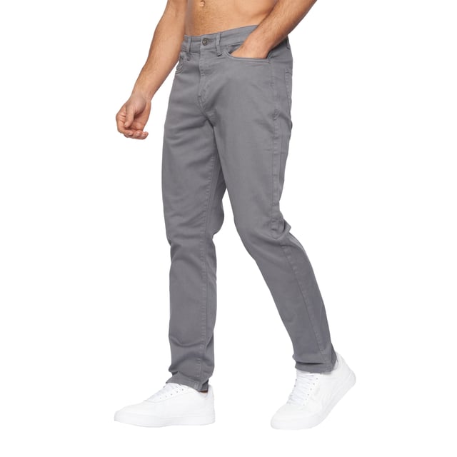 98% Cotton, 2% Elastane. Fabric: Canvas. Design: Plain. Fastening: Button, Zip Fly. Fabric Technology: Lightweight, Stretch. Belt Loops, DTM Buttons, Topstitched. Pockets: 2 Side Pockets, 2 Back Pockets, 1 Coin Pocket. Fit: Slim.