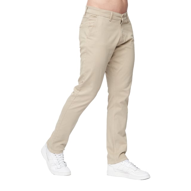 Design: Plain. Fastening: Button, Zip Fly. Fabric Technology: Lightweight. Back Yoke, Belt Loops, Twin Needle Stitching. Pockets: 2 Side Pockets, 2 Back Pockets, 1 Coin Pocket.