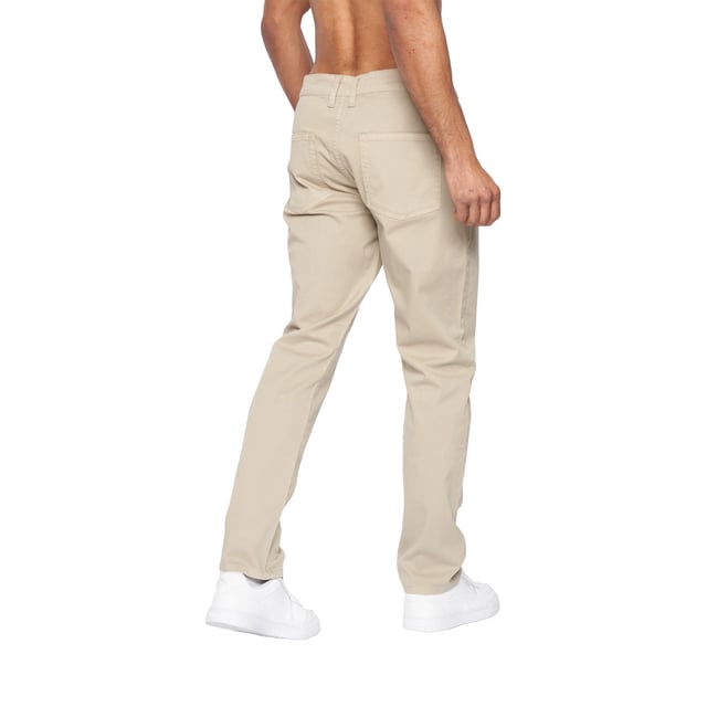 98% Cotton, 2% Elastane. Fabric: Canvas. Design: Plain. Fastening: Button, Zip Fly. Fabric Technology: Lightweight, Stretch. Belt Loops, DTM Buttons, Topstitched. Pockets: 2 Side Pockets, 2 Back Pockets, 1 Coin Pocket. Fit: Slim.