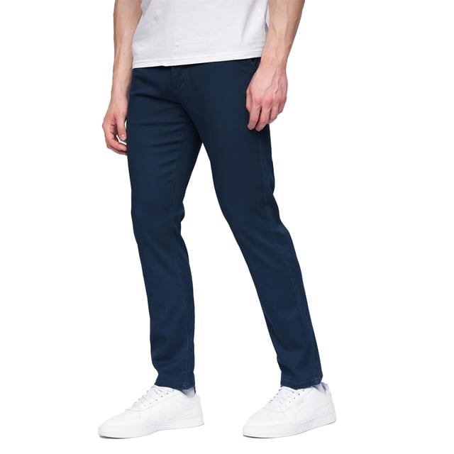 98% Cotton, 2% Elastane. Design: Plain. Fastening: Button, Zip Fly. Fabric Technology: Breathable, Stretch. Belt Loops, Woven Label. Pockets: 2 Front Pockets, 2 Back Pockets. Fit: Comfort. Waistline: Self Fabric Inner Waistband.