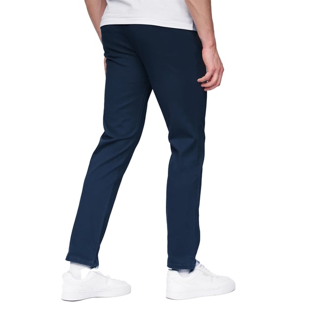 98% Cotton, 2% Elastane. Design: Plain. Fastening: Button, Zip Fly. Fabric Technology: Breathable, Stretch. Belt Loops, Woven Label. Pockets: 2 Front Pockets, 2 Back Pockets. Fit: Comfort. Waistline: Self Fabric Inner Waistband.