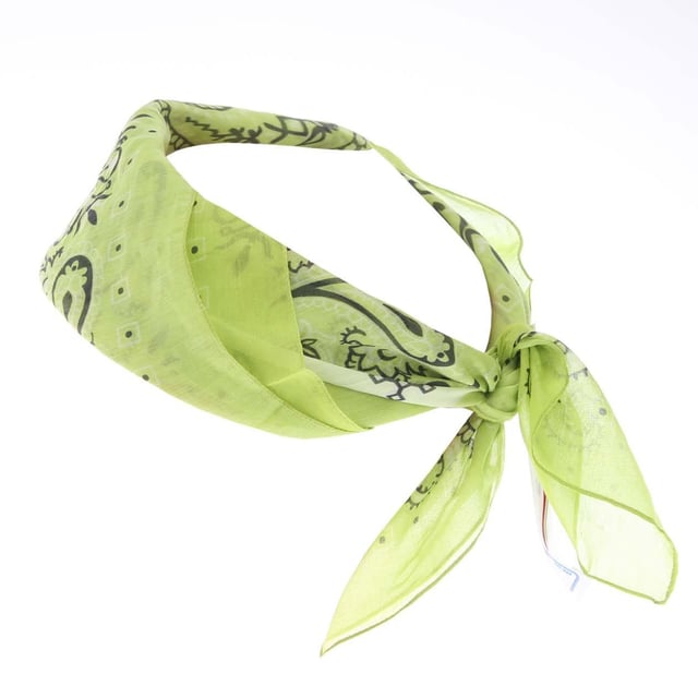 Off White Paisley bandana (Groen/Wit) 68% Katoen, 32% Zijde. Lengte: 66cm. Breedte: 66cm. Ontwerp: Paisley.