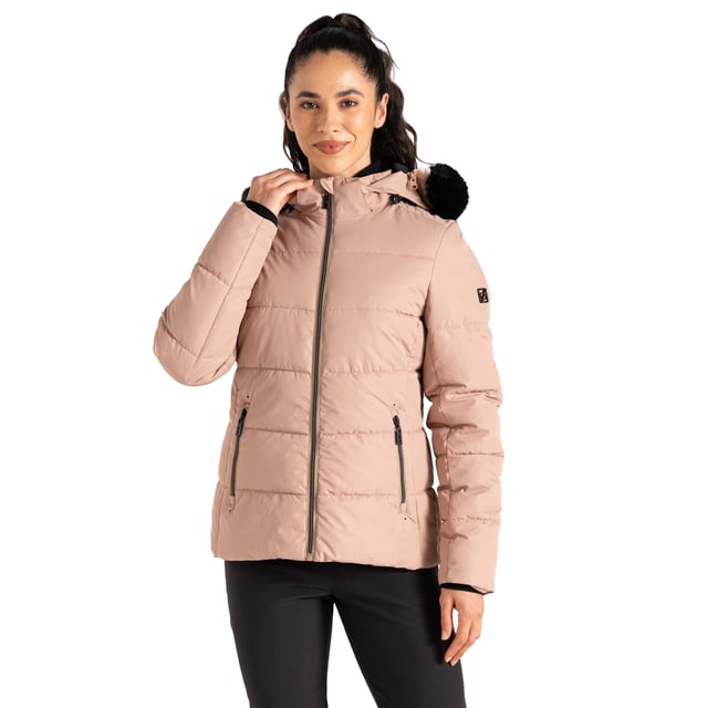 Material: Recycled. Design: Badge, Contrast, Logo, Plain. Fabric Technology: Breathable, DWR Finish, Insulating, PFC Free, PFOA Free, PFOS Free, Showerproof, Water Repellent, Waterproof. Chin Guard, Detachable Snowskirt, Inner Sleeve Cuff, Padded, Stretch Panels. Neckline: Hooded. Sleeve-Type: Long-Sleeved. Hood Features: Adjustable, Detachable Faux Fur Trim, Sew-On. Pockets: 2 Side Pockets, Zip, 1 Inner Pocket, Mesh Pocket, Ski Pass Pocket. Fastening: Full Zip. Hem: Adjustable, Shockcord Hem. 6 UK: 30 in. 8 UK: 32 in. 10 UK: 34 in. 12 UK: 36 in. 14 UK: 38 in. 20 UK: 45 in. 18 UK: 43 in. 16 UK: 40 in.