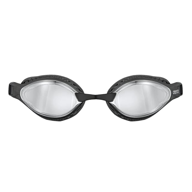 Polycarbonate Lens. Silicone, TPR Frame. Design: Logo. Fastening: Adjustable Strap. Face-Contouring Fit, Honeycomb Structure, Reduces Glare, Superior Hydrodynamics. Mirrored, Wide Vision Lens.
