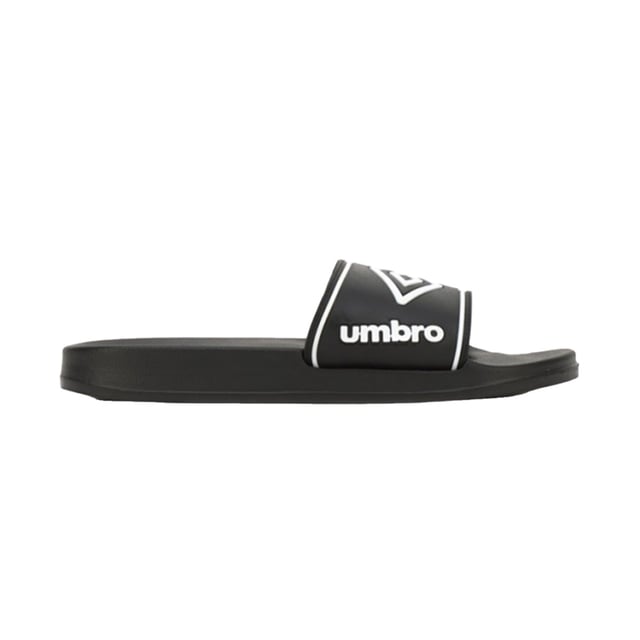 Obermaterial: Synthetischer Stoff. Marke: Umbro. Fester Gurt. Absatz: Flach. Design: Gestapeltes Logo. Zehenstil: offen. Passform: Regulär. Zum Anschlüpfen.