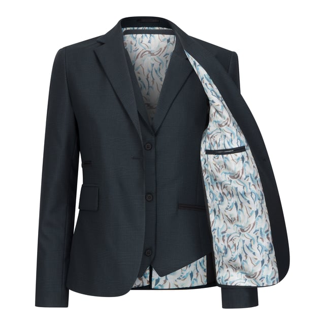 Verrijk je garderobe met dit verfijnde 3-delige damespak, ontworpen met een verfijnd olijfgroen Prince of Wales-ruitpatroon. Ideaal voor zakelijke en formele gelegenheden, dit pak heeft een flatterende, op maat gemaakte pasvorm die zowel stijl als de hele dag comfort biedt. Gemaakt van een duurzame maar zachte mix van 65% polyester en 35% viscose, zorgt het voor langdurige slijtage en behoudt het zijn elegante structuur. De set bestaat uit een bijpassend jasje, gilet en pantalon - perfect voor het creëren van een samenhangende, gepolijste look of om te mixen met andere items in je garderobe voor veelzijdige styling. Elegant ontwerp: Olijfgroen Prince of Wales-ruitpatroon voor een tijdloze, professionele look Tailored Fit: Flatterend silhouet met deskundige maatwerk voor stijl en comfort Premium stof: Duurzame mix van 65% polyester en 35% viscose met een zachte afwerking 3-delige set: Inclusief jasje, gilet en pantalon voor volledige outfitflexibiliteit Perfect voor zakelijke/formele settings: Ideaal voor op kantoor, vergaderingen of speciale evenementen