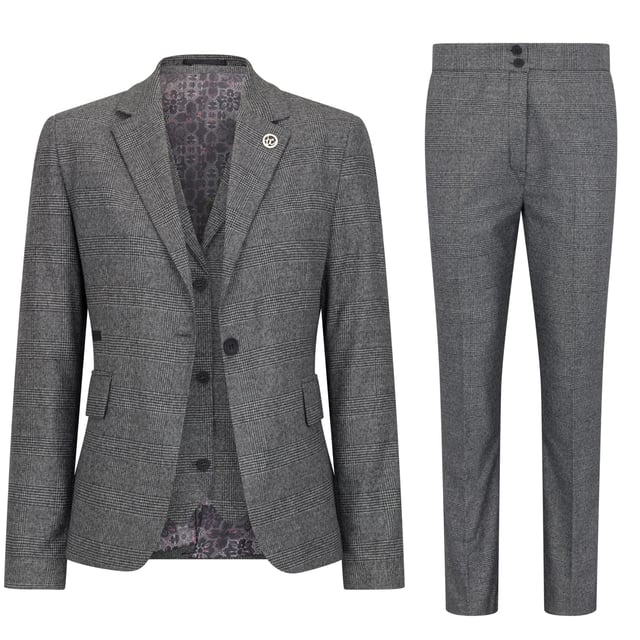 Step into sophistication with this elegant Women's 3-Piece Suit, featuring a classic Prince of Wales check design. Crafted from a premium blend of polyester and viscose, this tailored-fit ensemble includes a blazer, waistcoat, and trousers—perfect for business, formal events, or smart everyday wear. The suit offers a flattering silhouette, exceptional comfort, and lasting durability thanks to its high-quality fabric and expert craftsmanship. Each piece can be worn together for a polished look or styled separately for versatile wardrobe options.
Refined Prince of Wales Check: Timeless pattern ideal for professional and formal occasions
Tailored Fit: Sharp, flattering silhouette that enhances the natural shape
3-Piece Set: Includes blazer, waistcoat, and trousers for complete styling flexibility
Quality Fabric: Made from 65% polyester and 35% viscose for comfort and durability
Expert Craftsmanship: Well-constructed with attention to detail for lasting wear