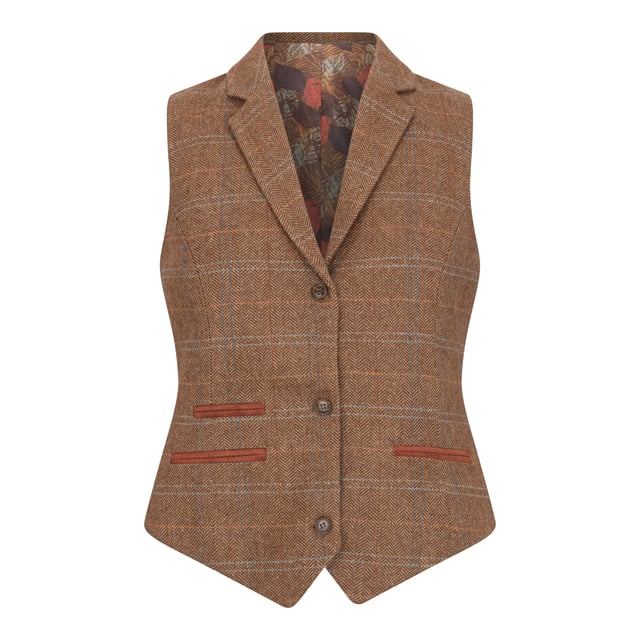 Verleihen Sie Ihrer Garderobe zeitlose Eleganz mit diesem Damen-Blazer- und Weste-Set aus hochwertigem Wollmisch-Tweed mit klassischem Fischgrätenmuster. Der Blazer eignet sich perfekt für formelle und legere Anlässe. Er verfügt über einen Zwei-Knopf-Verschluss, Pattentaschen, einen Schlitz hinten und markante Ellbogenflicken, die den Gesamtlook aufwerten. Die vollständig gefütterte Innenseite sorgt für einen glatten und bequemen Sitz. Die Weste ergänzt den Blazer mit einer Drei-Knopf-Front, geraden Taschen und einem verstellbaren Rückengurt. Sie bietet sowohl Funktionalität als auch eine schmeichelhafte, taillierte Silhouette. Dieses elegante Zweiteiler-Set vereint traditionellen Charme mit moderner Vielseitigkeit. Klassisches Design: Zwei-Knopf-Blazer mit Ellenbogenflicken, Pattentaschen und einem einzelnen Schlitz auf der Rückseite. Hochwertiges Material: 50 % Wolle, 35 % Polyester, 15 % Viskose mit einem raffinierten Fischgrätenmuster. Funktionale Weste: Drei-Knopf-Verschluss, gerade Taschen und verstellbarer Rückengurt. Verbesserter Komfort: Beide Teile sind für eine glatte und bequeme Passform vollständig gefüttert. Perfekt für vielseitiges Styling: Ideal für formelle Anlässe, Bürokleidung oder gehobene Alltagslooks.