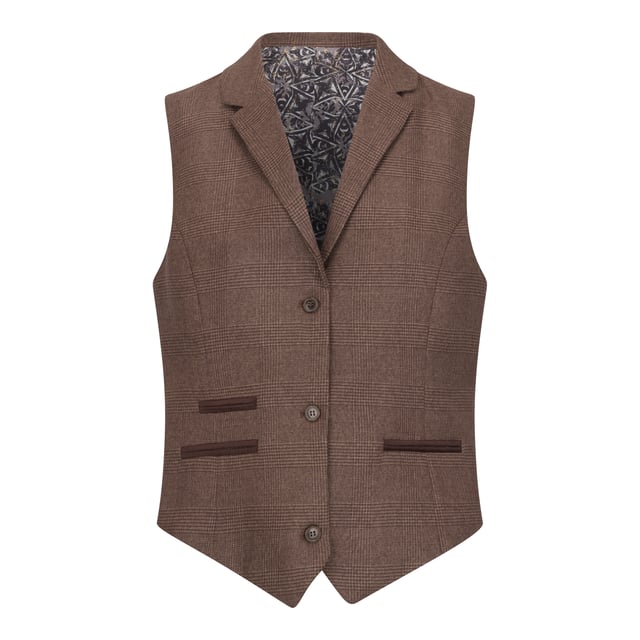 This elegant three-piece women’s suit showcases a classic Prince of Wales check pattern in brown, delivering a refined and professional aesthetic ideal for business and formal settings. Designed with a modern tailored fit, it flatters the silhouette and exudes confidence. Crafted from high-quality, breathable fabric, it ensures lasting comfort and a polished look throughout the day. The set includes a blazer, waistcoat, and trousers, offering versatile styling options for both formal and semi-formal occasions.
Elegant Prince of Wales check pattern in brown
Tailored fit for a sharp, confident silhouette
Made from breathable, high-quality fabric
Includes blazer, waistcoat, and trousers
Ideal for business, formal, and semi-formal events