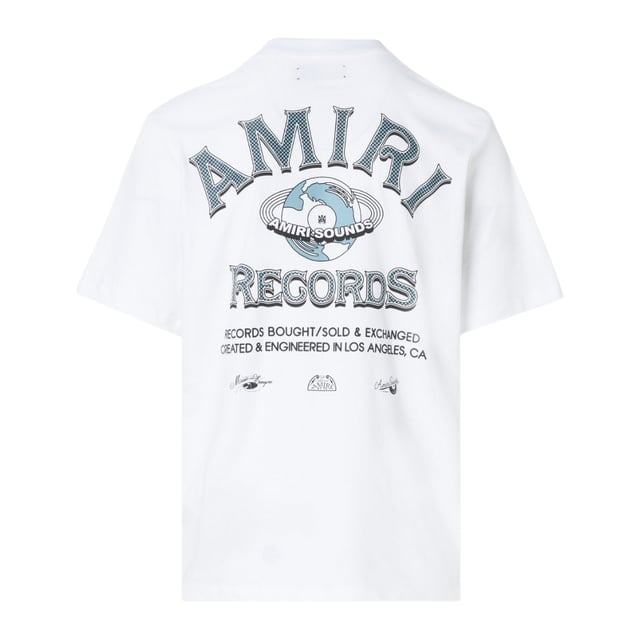 Amiri Short Sleeved White T-Shirt, Logo Design On Front Of Tee, Regular Fit, 100% Cotton, Made in Italy, Amiri Visible Branding, White Tee, Design On Back