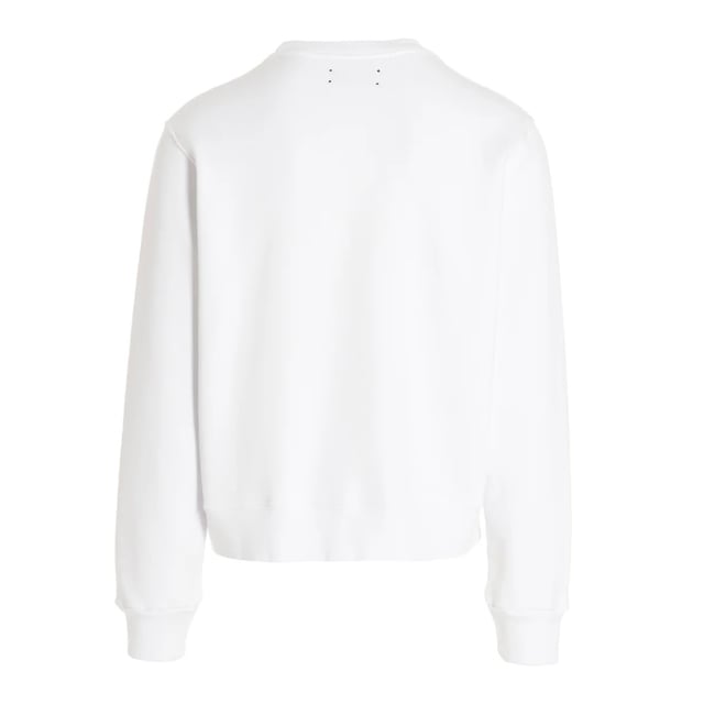 Amiri Brand Logo White Sweatshirt, 100% Cotton, Logo On Chest, Made In USA, Crew Neck, Long Sleeves, Large Logo Across Chest, Brand Logo, Elasticated Neck, Sleeve Ends and Bottom