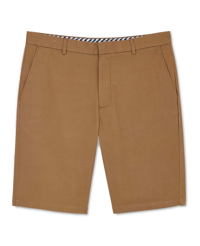 An essential staple for the warmer months, our stretch cotton chinos are comfortable and breathable - helping you keep cool on long commutes and summer holidays. Cut to a tailored fit shape, they pair perfectly with a short-sleeved shirt and penny loafers. 96% cotton, 4% elastane. Medium weight durable cotton twill with a slight amount of stretch for comfort and retaining shape. Flat front, slim through the thigh. Length finishes just above the knee. Slanted pockets; jetted buttoned back pockets. Machine washable at 40°C. Safety warning: keep away from fire.