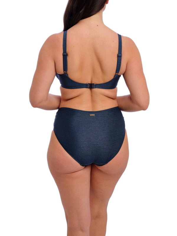 Fantasie Paros Coast Full Cup Bikini Top. Underwired swimwear top with gathered cups, concealed side sling, powernet lined wings for support and anchorage and full coverage cups. Product is hand wash only.