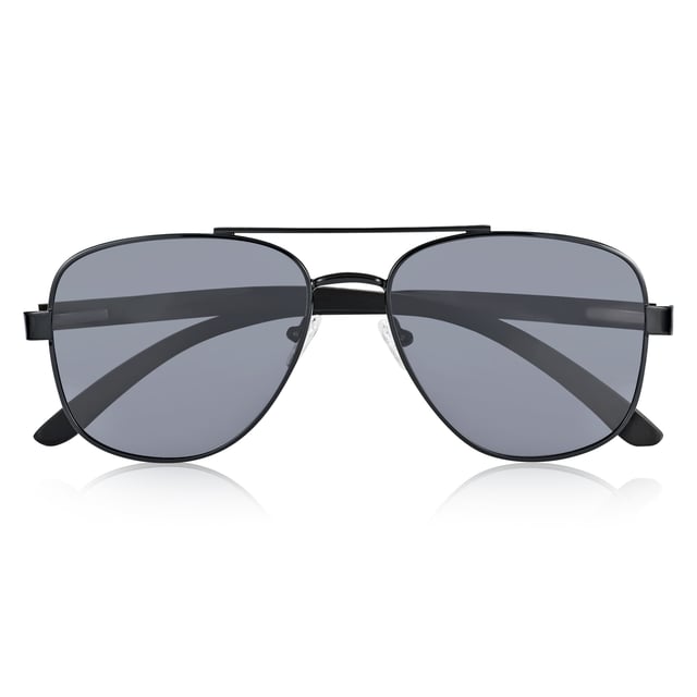 Earth Wood Kotor Polarized Sunglasses - Black/Black Frame: Black Metal ; Arm: Black Wood; Earpiece: Black Wood; Lens: Black Multi-Layer Triacetate Cellulose (TAC); Mirrored Lens: No; Gradient Lens: No; Polarization: Optical Quality; UV Protection: 100% UVA/UVB; Hinge: Spring Loaded Stainless Steel; Adjustable Nosepads: Yes; Lens Width: 55mm; Temple Length: 152mm; Bridge Width: 20mm.
