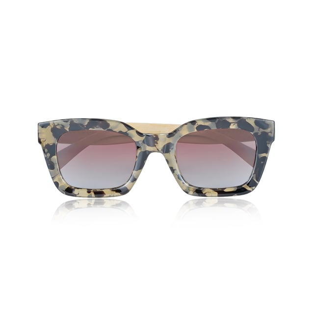 Frame: Tortoise Polycarbonate ;  Arm: Maple Wood; Earpiece: Maple Wood; Lens: Brown Multi-Layer Triacetate Cellulose (TAC); Mirrored Lens: No; Gradient Lens: YES; Polarization: Optical Quality; UV Protection: 100% UVA/UVB; Hinge: Spring Loaded Stainless Steel; Adjustable Nosepads: Yes; Lens Width: 50mm; Temple Length: 145mm; Bridge Width: 24mm.
